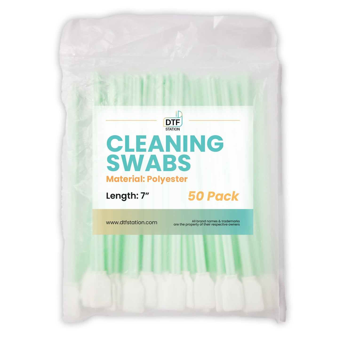 DTF Station 7" Polyester Cleaning Swabs - 50 Each