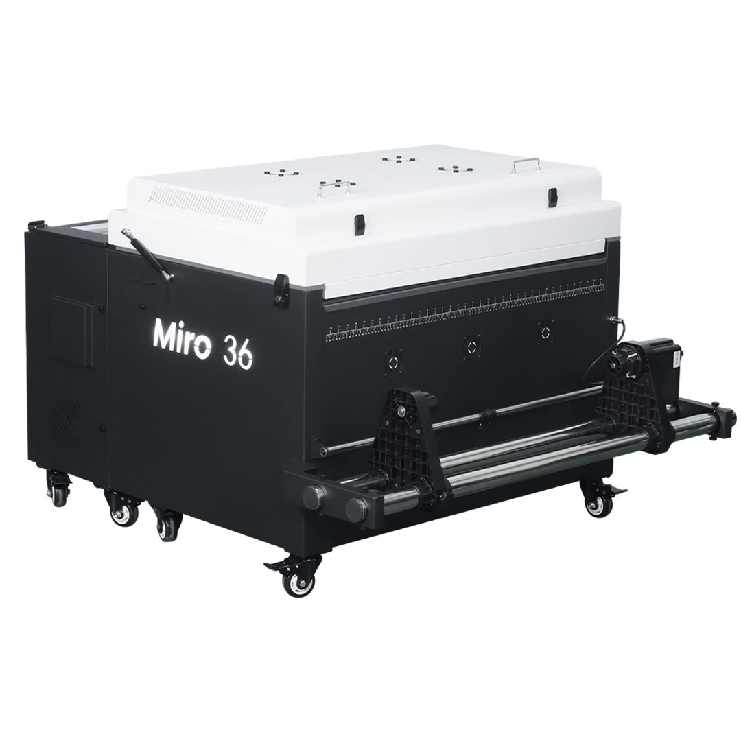 Images of DTF Station Miro 36 (Epson Edition) DTF Powder Shaker and Dryer from the side view.