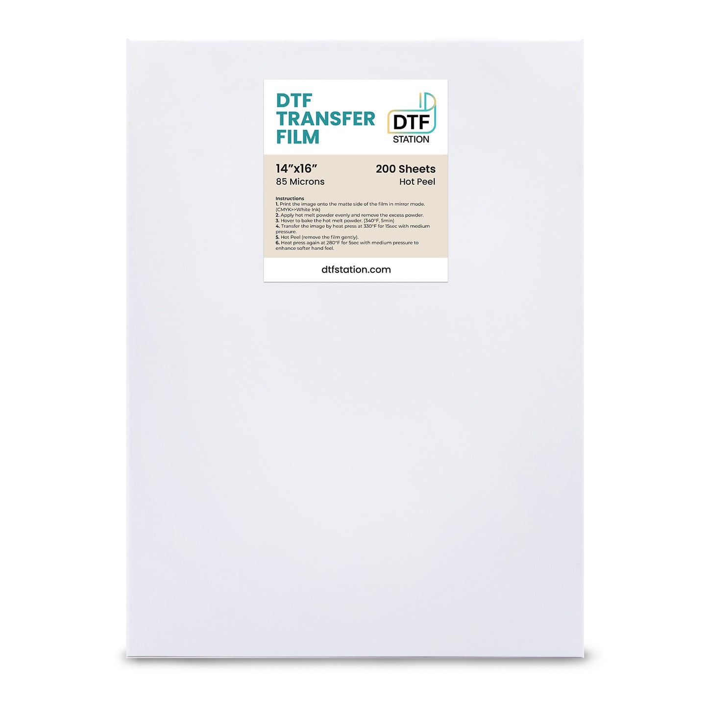 DTF Station Warm Peel DTF Film Sheets