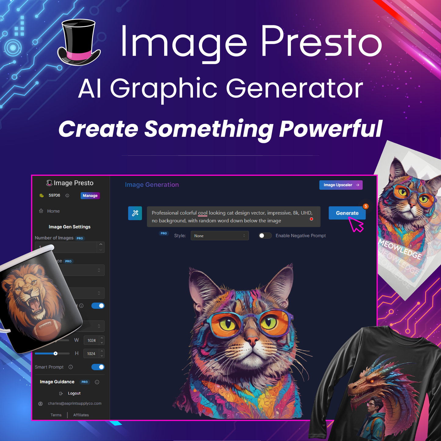 Image Presto AI Image/Print Artwork Generation Software