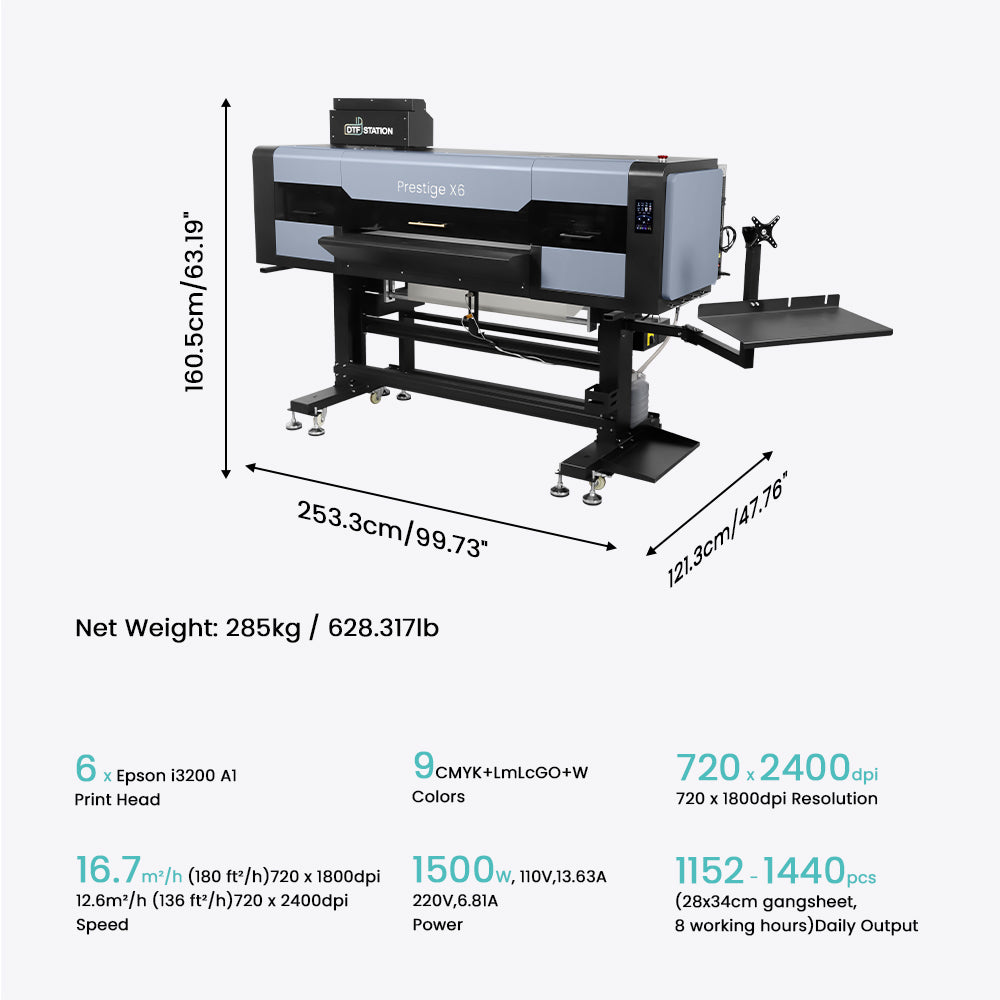 Prestige X6 DTF Printer, DTF Shaker, & Cutter Bundle
