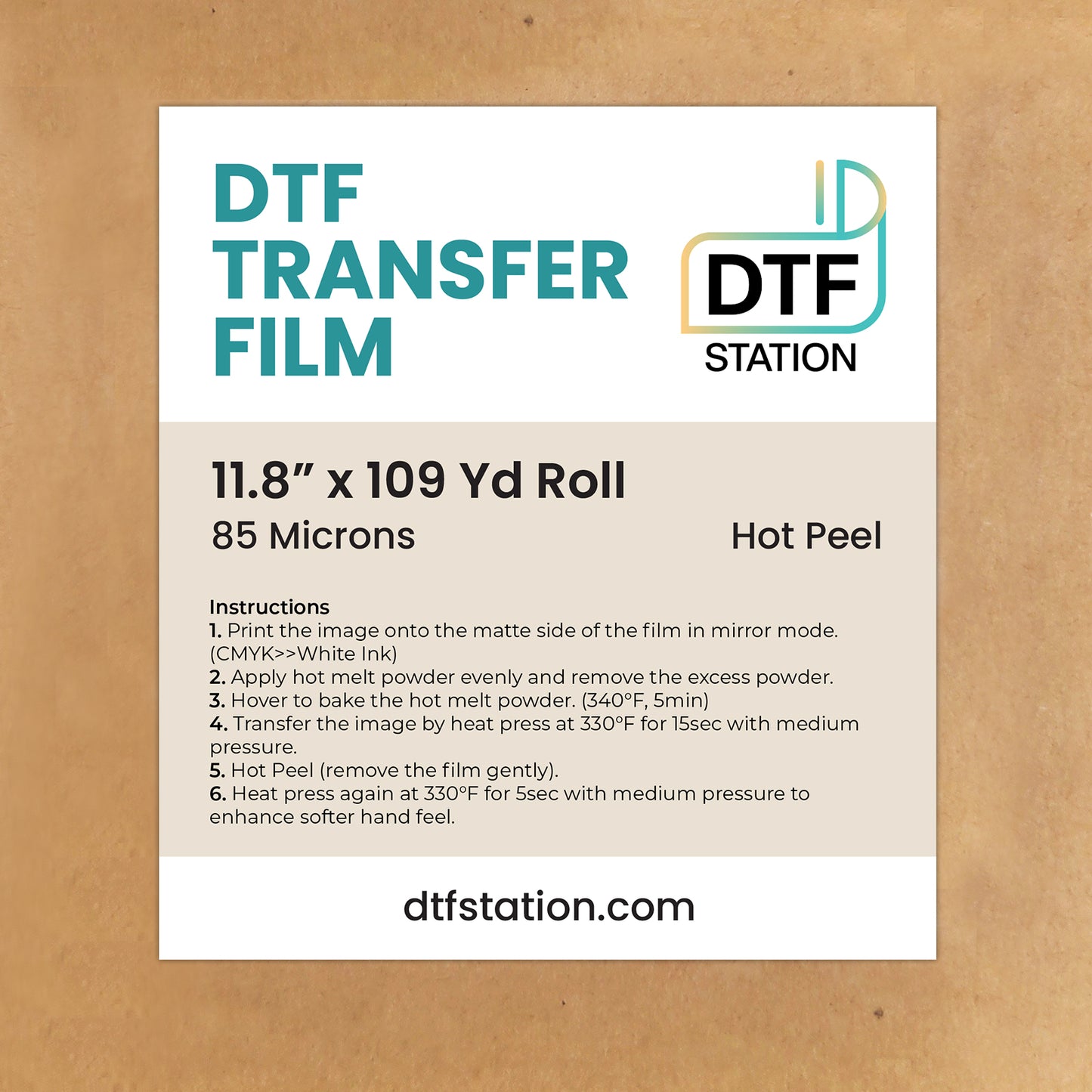 DTF Cold Peel Gold Foil 24 × 164ft Rolls
