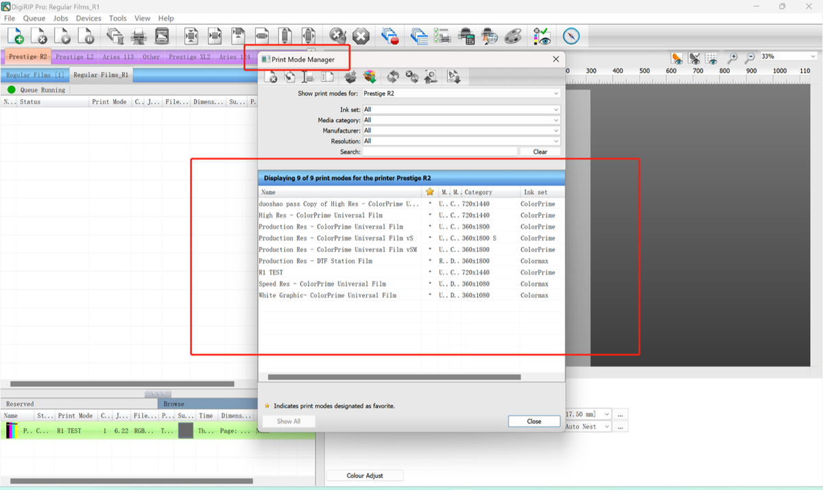 Print Mode Manager