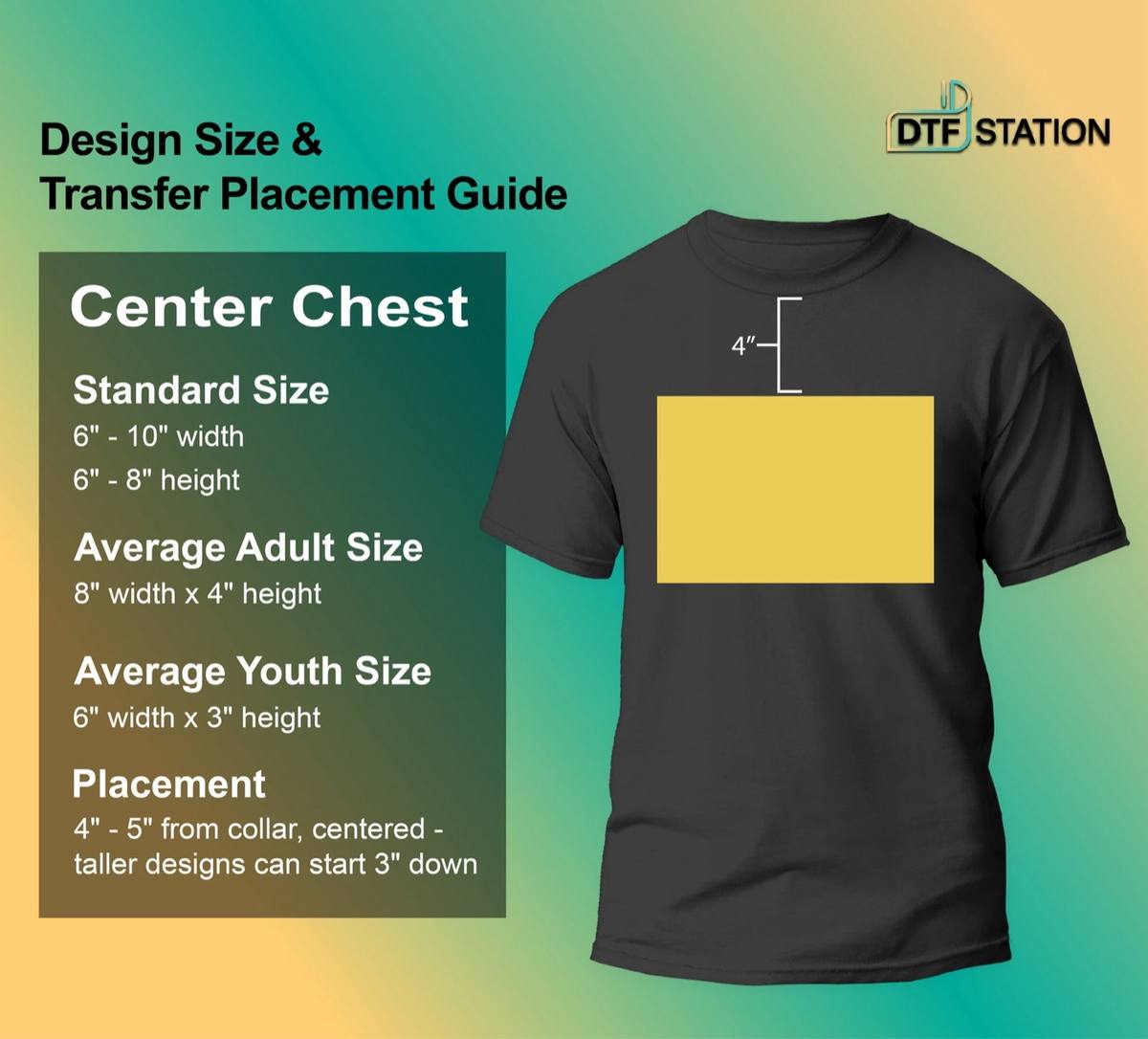 T-shirt Transfer Placement: Center Chest