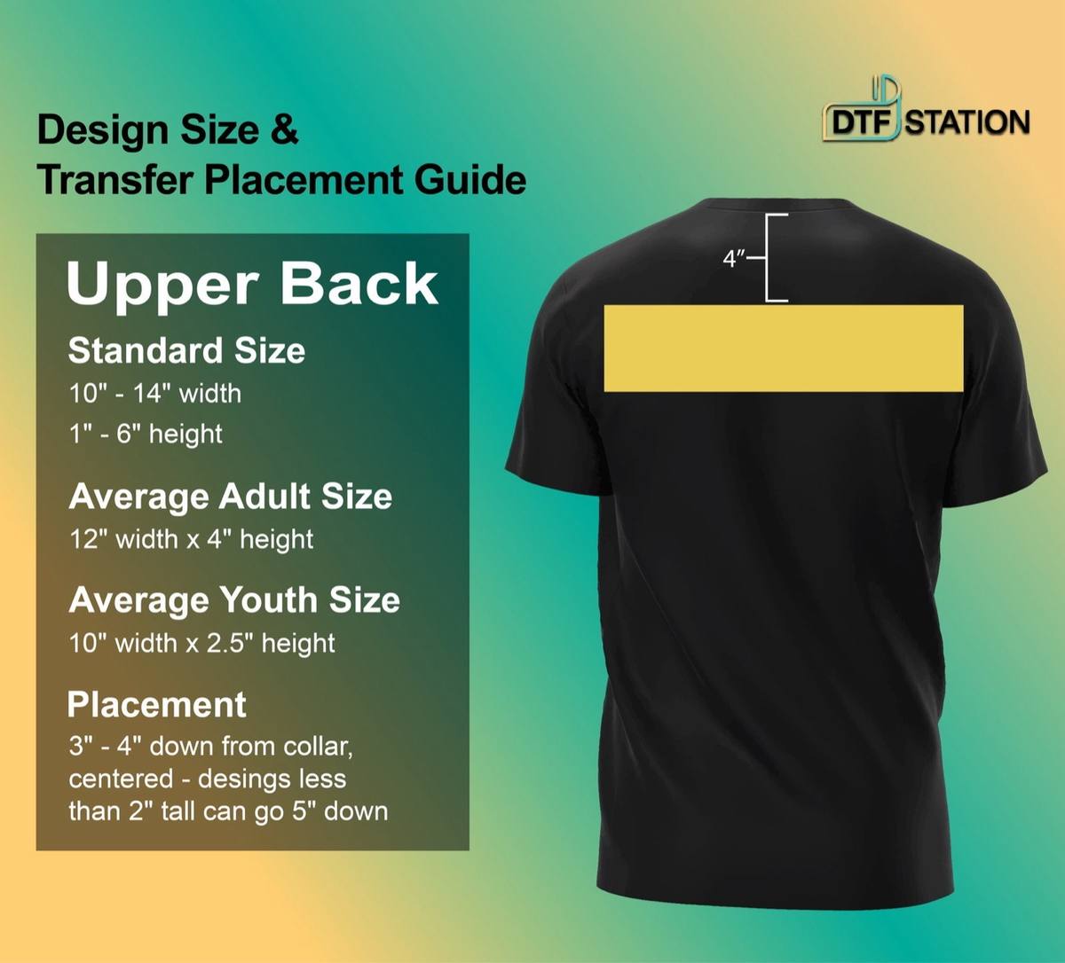 T-shirt Transfer Placement: Upper Back