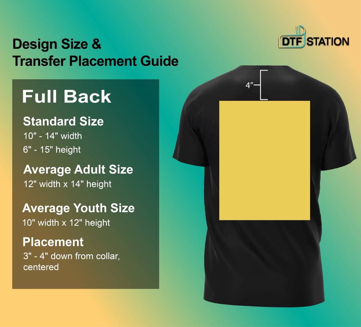 T-shirt Transfer Placement: Full Back
