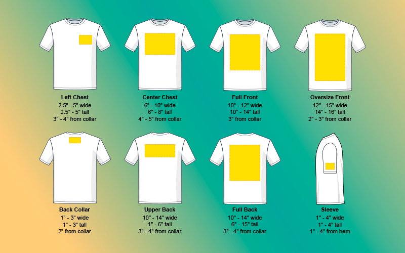 Print Like a Pro: Transfer Placement T-shirt Design Size Chart Guide