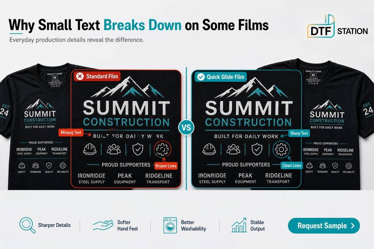 Why Small Text Breaks Down on Some DTF Films (And How to Fix It)