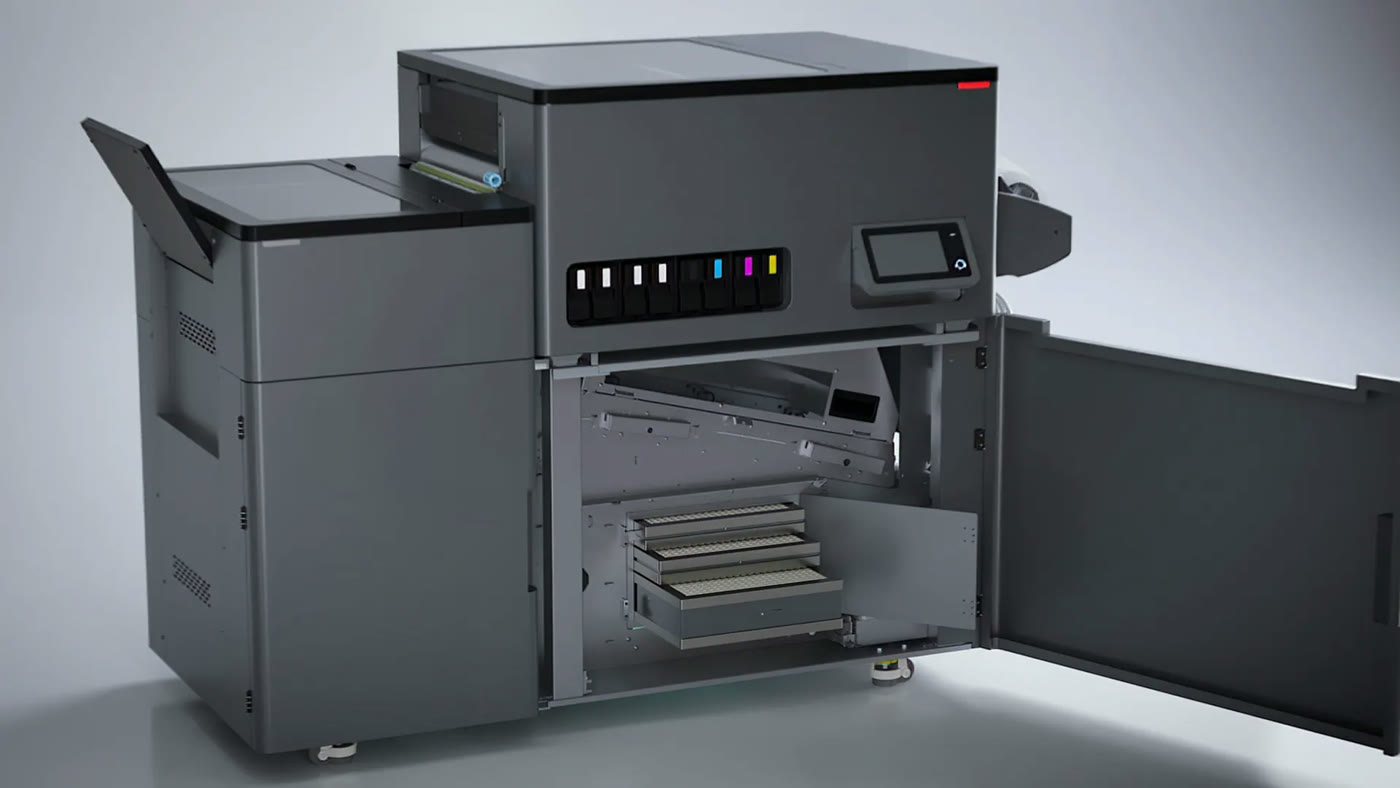 The Vega S17 with its front doors open on the three filtration trays